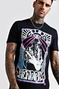 Неоновая лицензированная футболка Jimmy Hendrix, Black