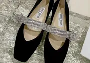 Замшевые черные балетки Jimmy Choo