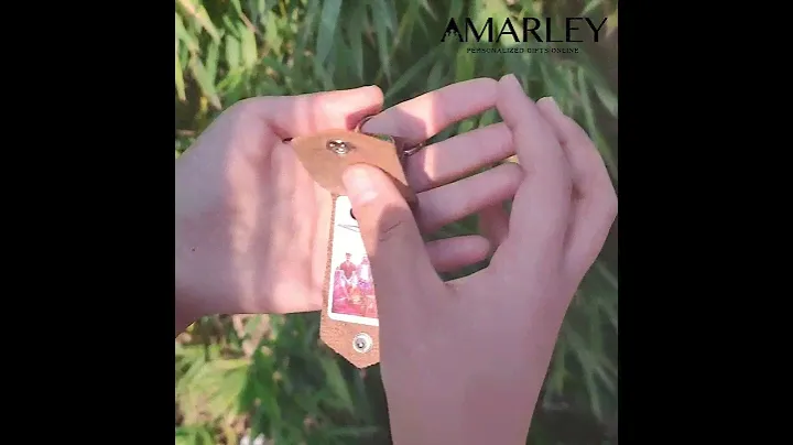 Personalized Brown Leather Photo Keychain Key Ring Gifts For Dad Father's Day