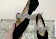 Замшевые черные балетки Jimmy Choo